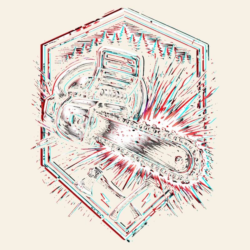 Chainsaw Axe Lumberjack Forest Design