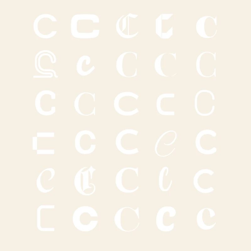 Typography C Glyphs Monogram Set
