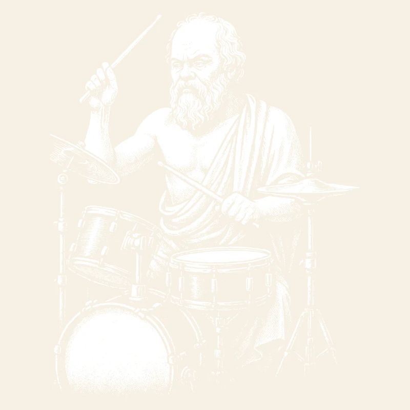 Ancient Greek Philosopher Socrates Drumming