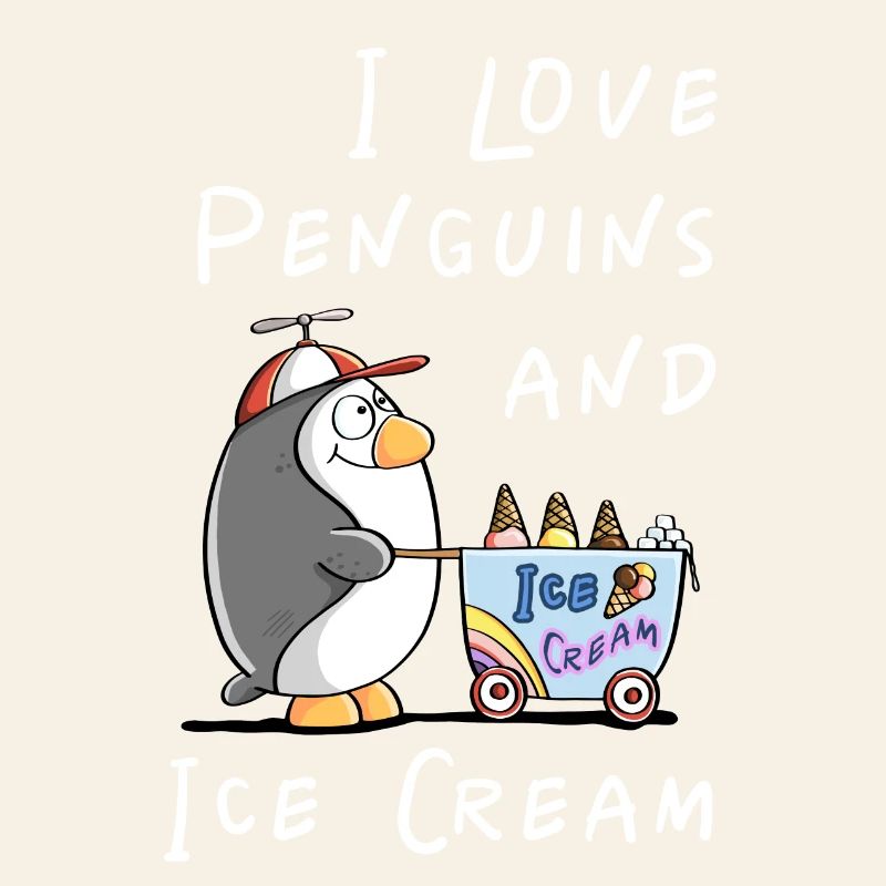 I Love Penguins and Eiscreme - Pinguin Eis Comic