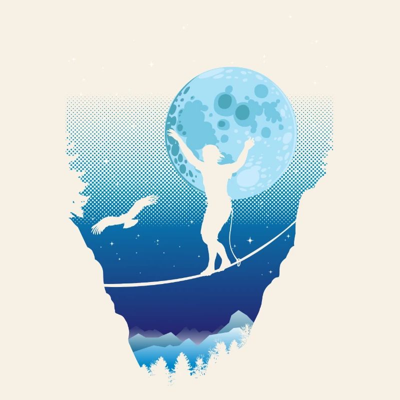 Moonlight slackline