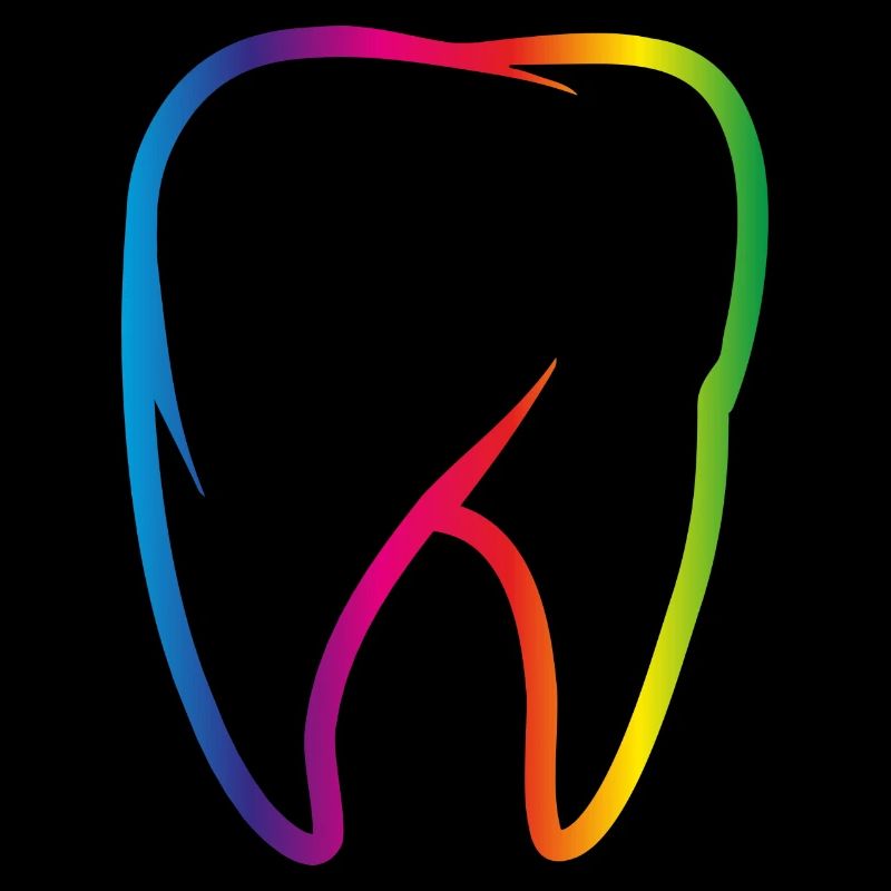 bright colorful rainbow tooth
