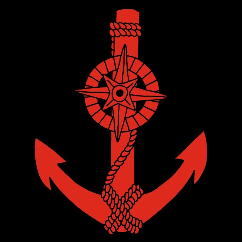 Red compass anchor