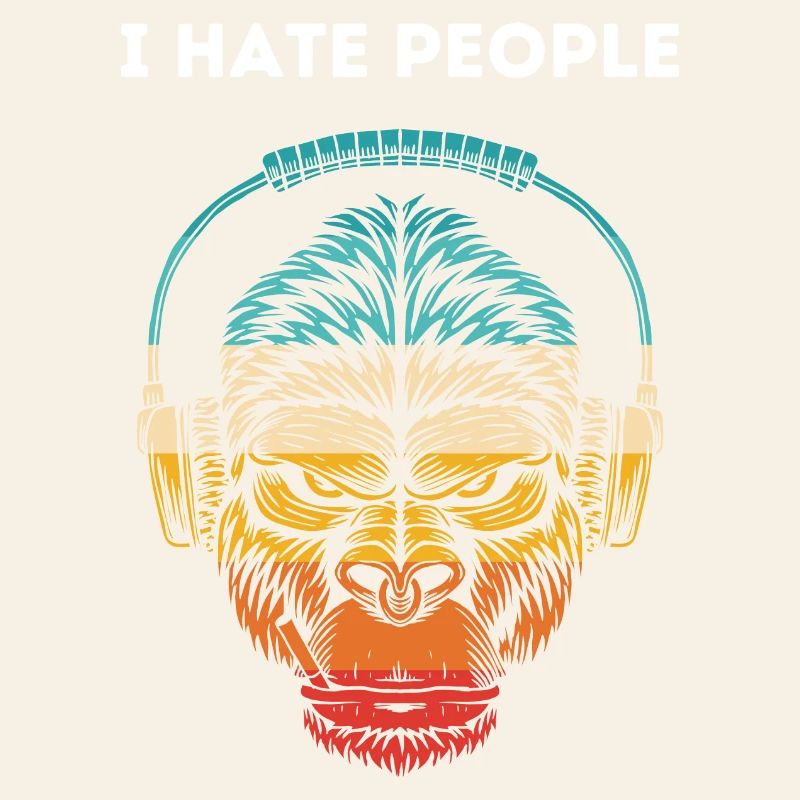 Gorilla Kopfhörer Regenbogen