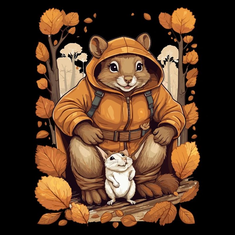 Cute squirrel with mouse