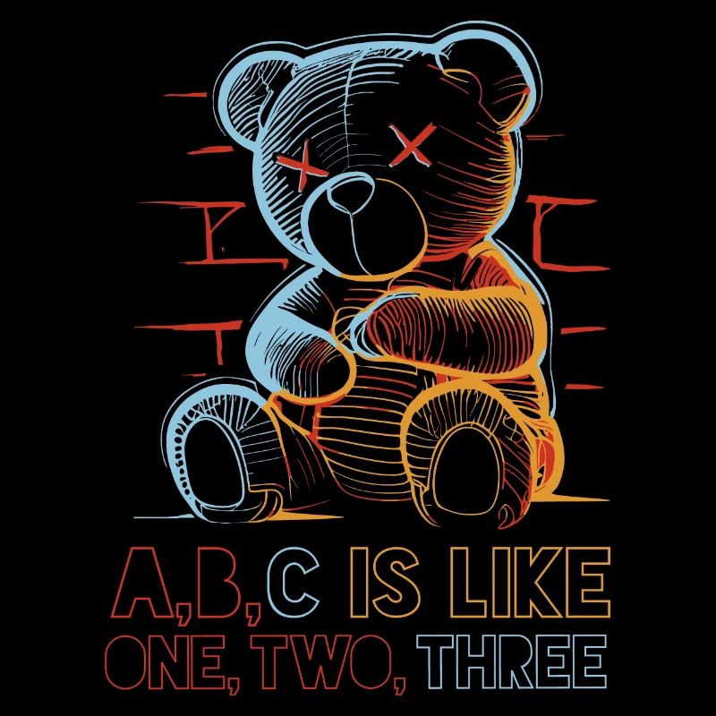 Loving Bear with Alphabet Drawing