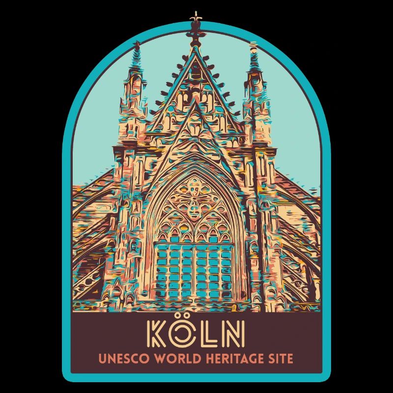 Illustration Facade Cathedral Cologne, Germany