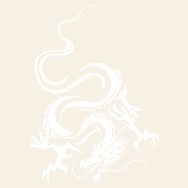 Dragon Blanc Art graphique complexe