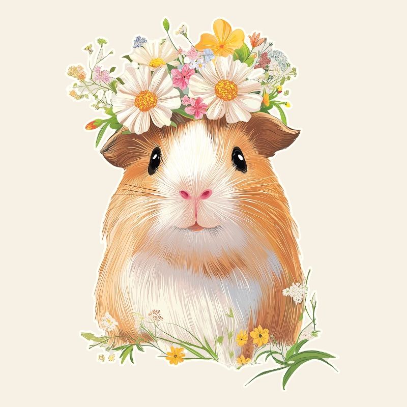 Meerschweinchen mit Blumen