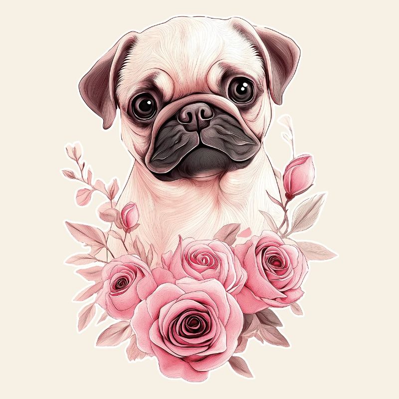 Carlin avec des fleurs