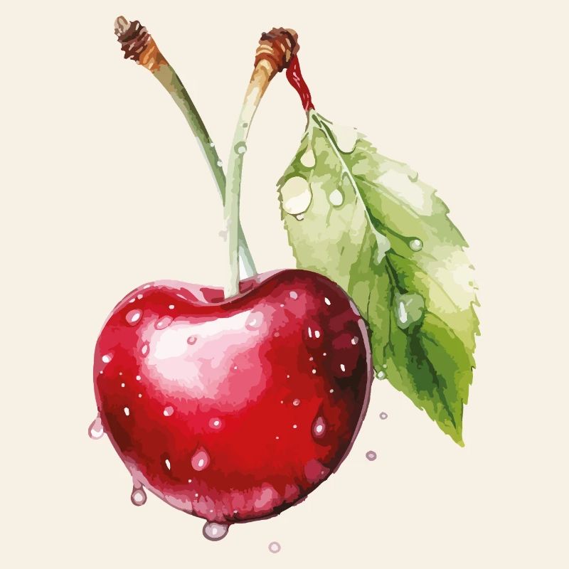 Fruchtige Kirsche mit Wassertröpfchen