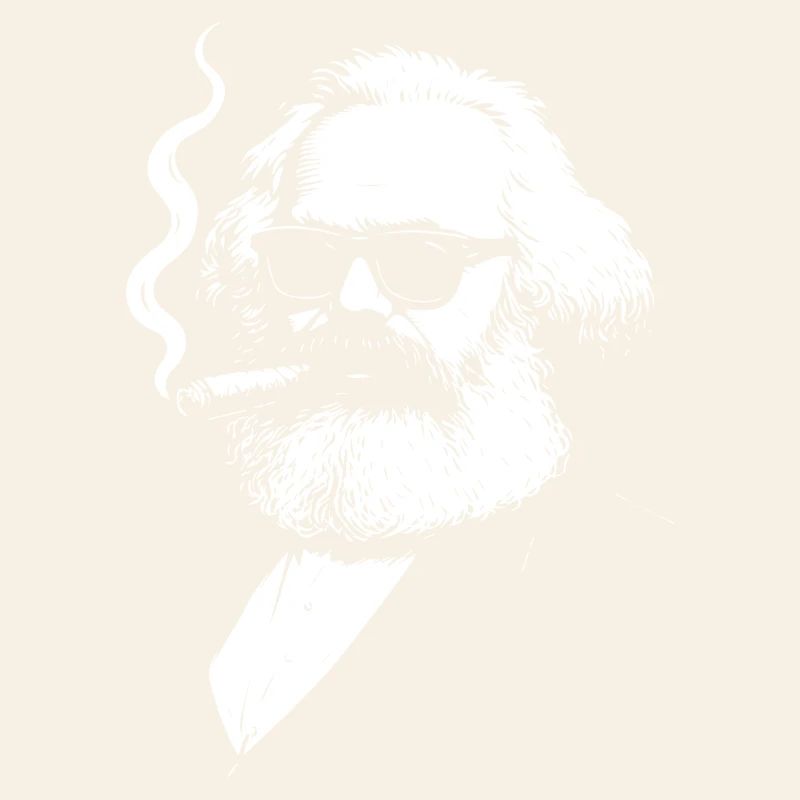Bold  Karl Marx with Cigarette Illustration