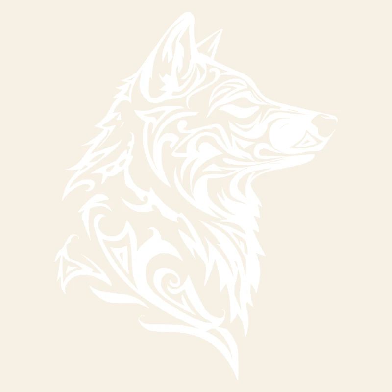 Nordic Wolf Tribal Wolf Head Tattoo