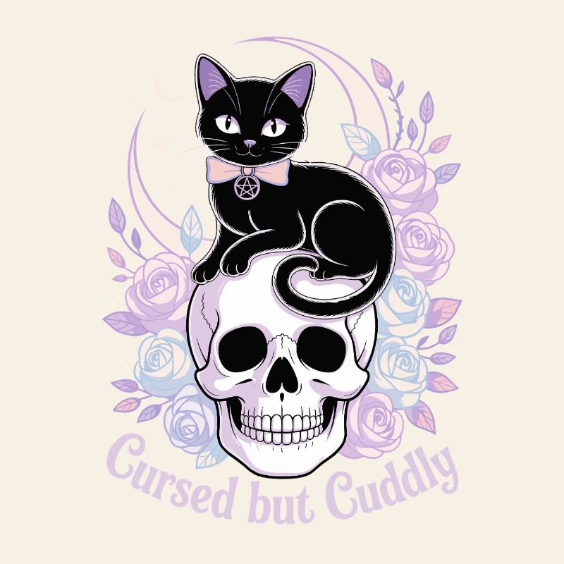 Mystische Katzen und Knochen Design