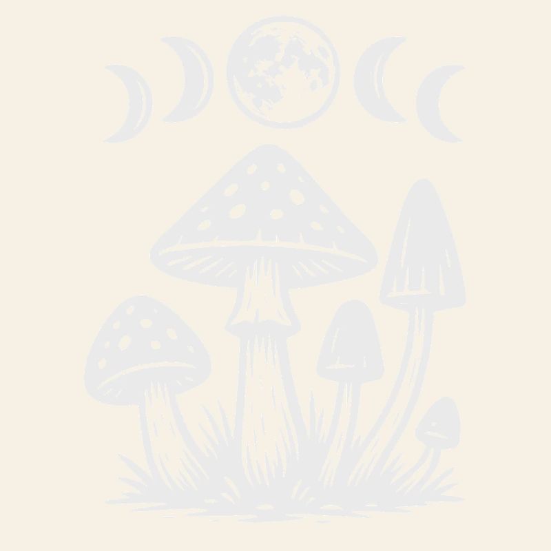 Mushroom Night Myth Design, Moon Phases, Gothic