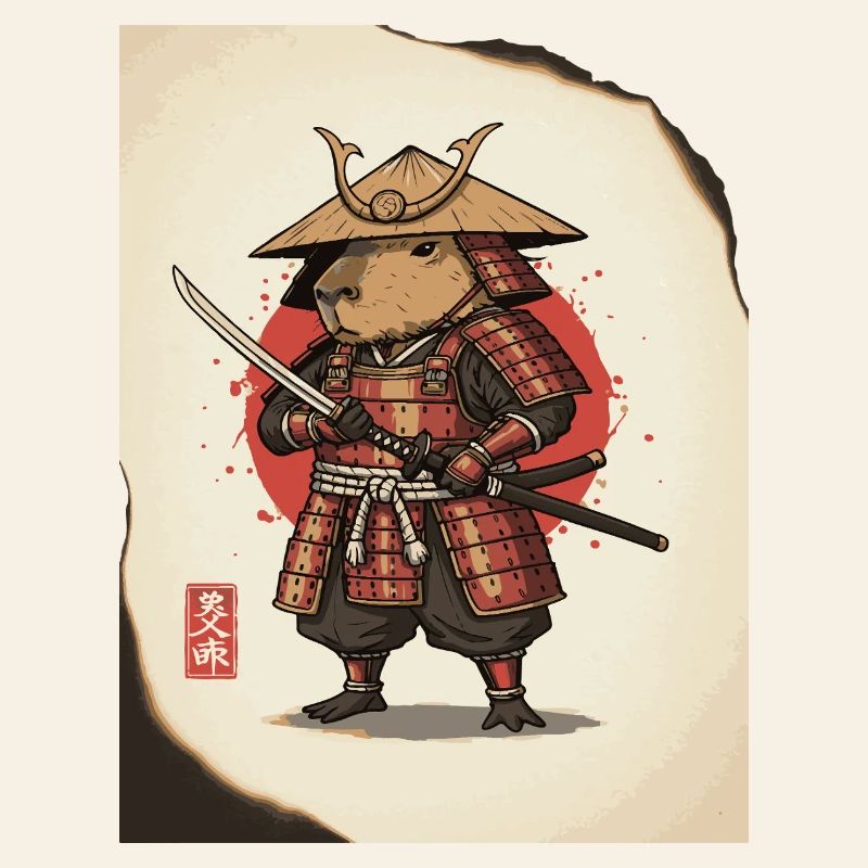 Samouraï rat anthropomorphe en armure