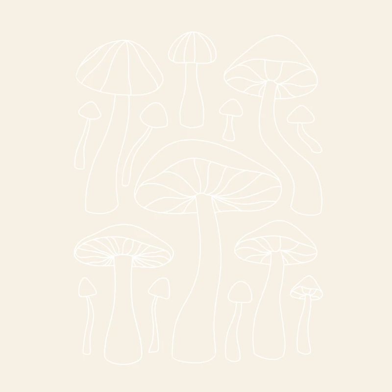 Lineart Mushroom Pattern