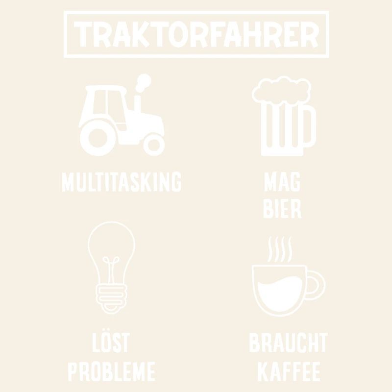 Traktorfahrer Kaffee Bier Multitasking