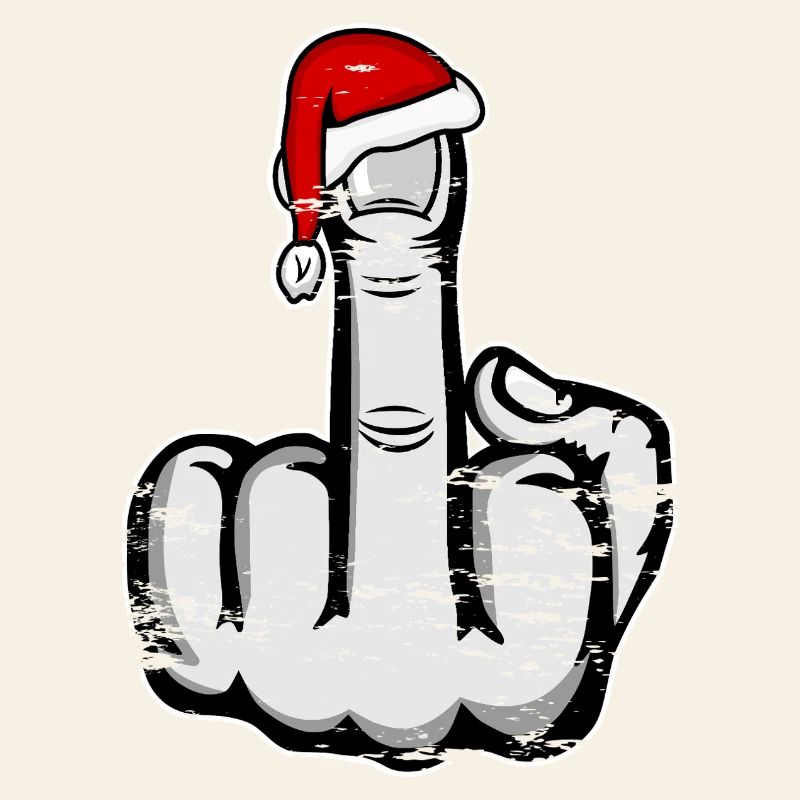 Christmas Middle Finger with Santa Hat