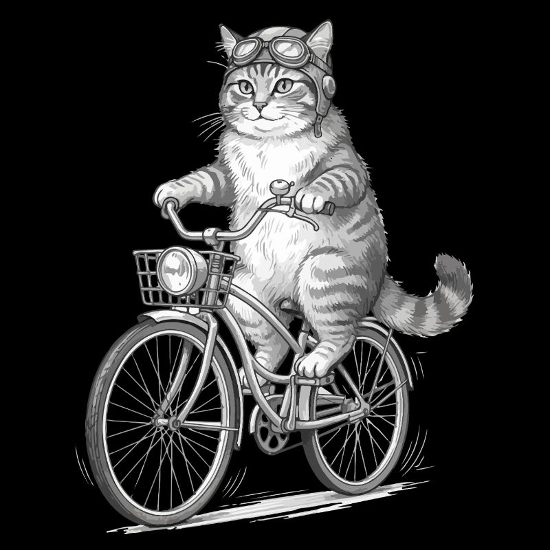 Katzenradfahrer mit Schutzbrille