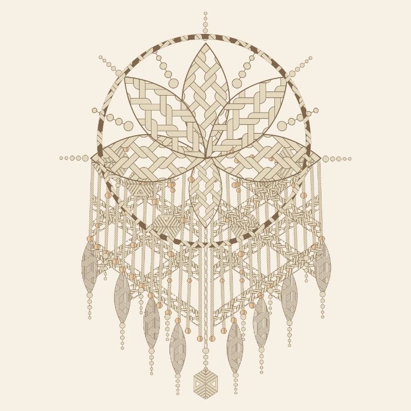 Macramé pendant with ornate knot patterns