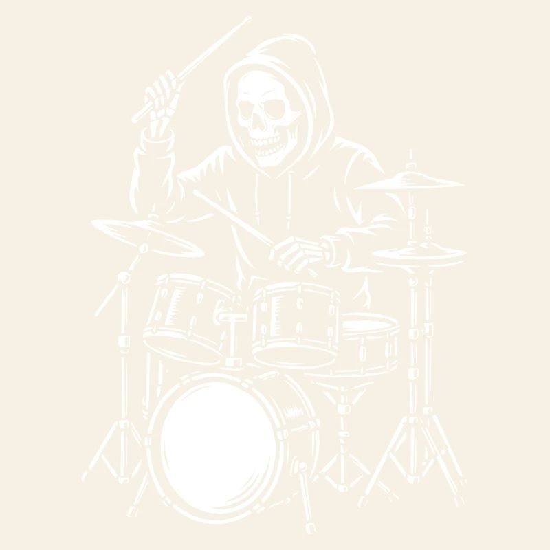 Skeleton Drummer in Hoodie