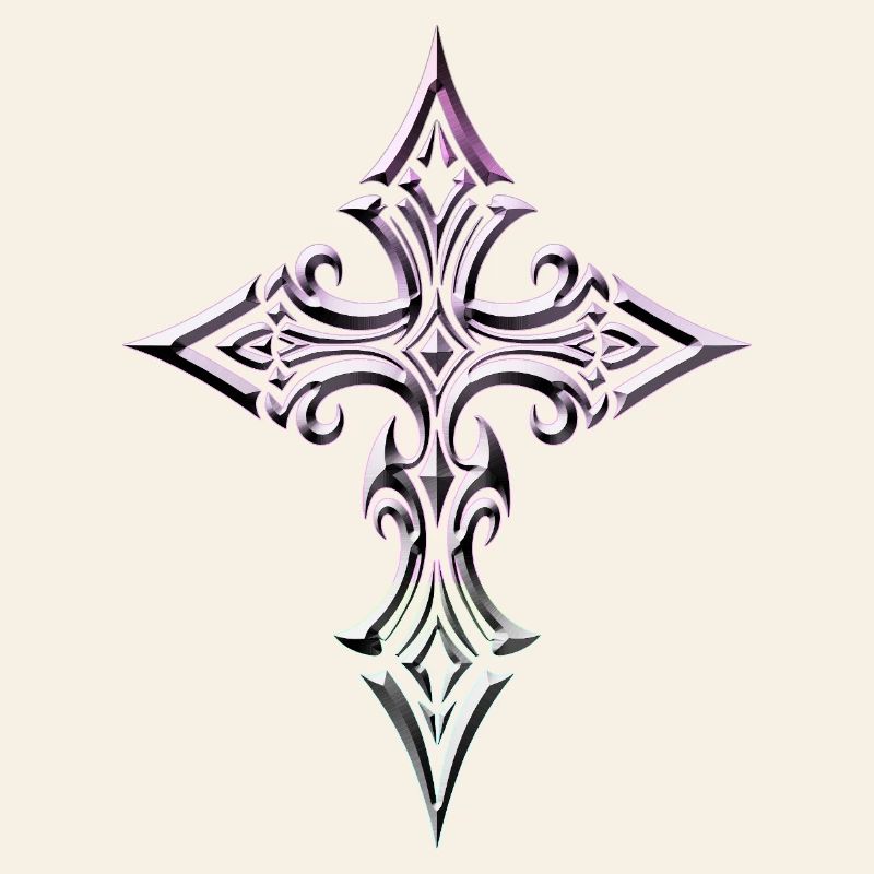 Croix irisée ornée