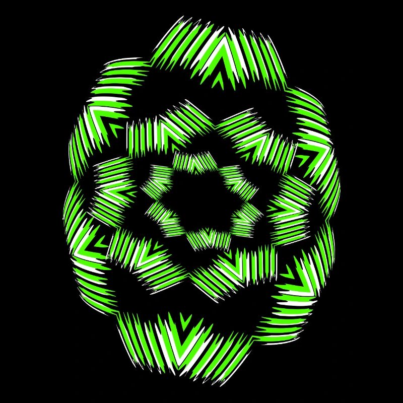 Neon Mandala Fan Pattern
