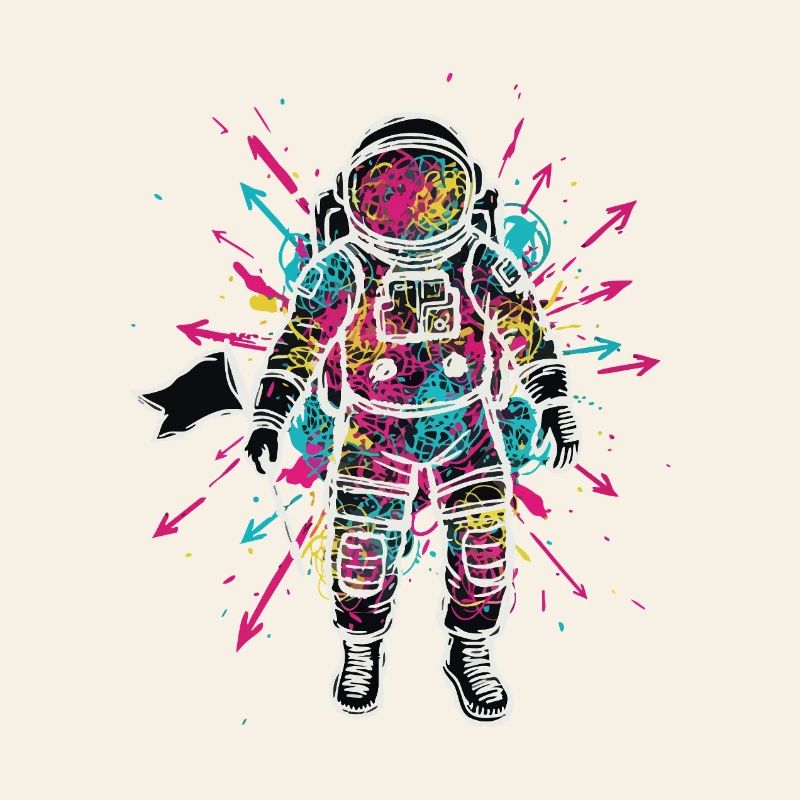 Astronaute Espace Scribble Gribouillis Couleur