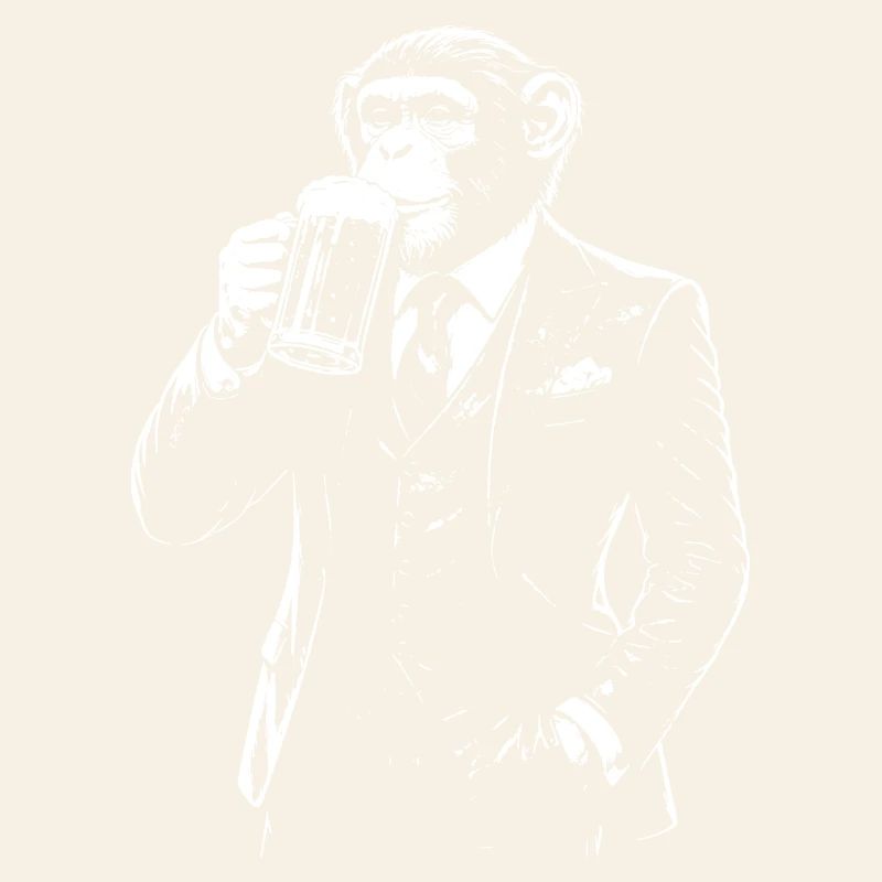 Kostüm-Affe schlürft Bier