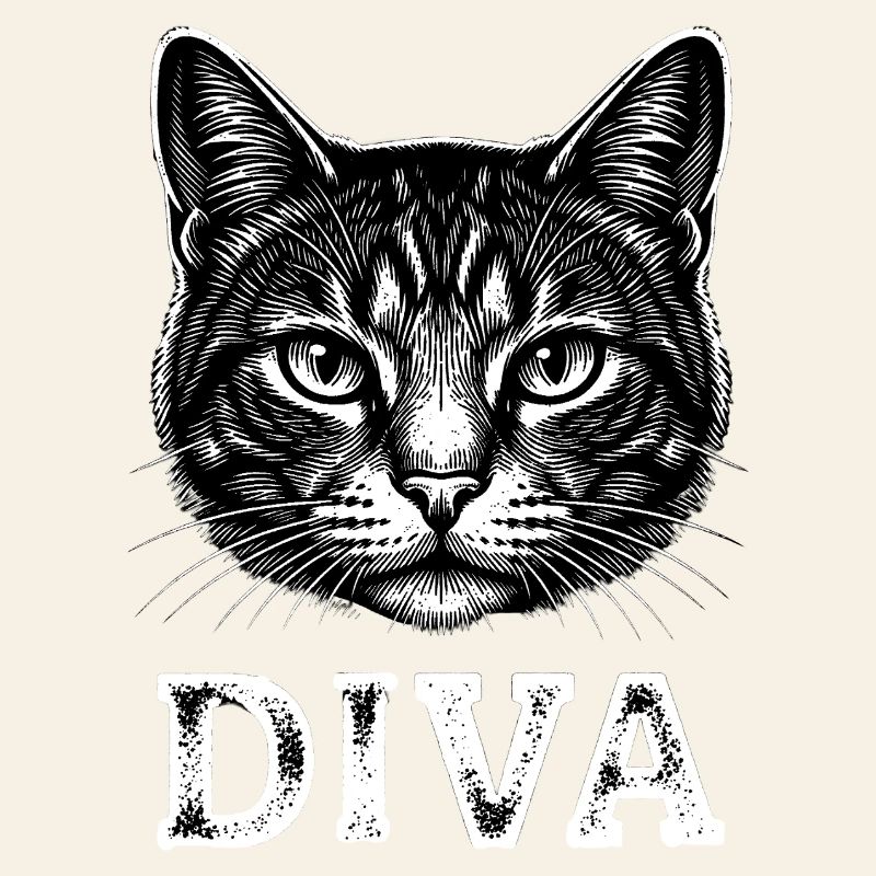 Diva Katze – Elegantes Katzenmotiv