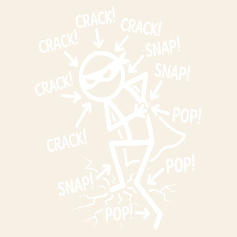 Crack Snap Pop Lustiger Ninja-Joint-Humor