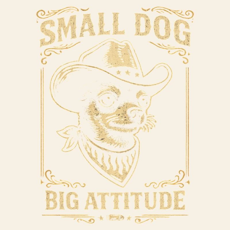 Kleiner Hund, große Attitüde – Vintag-Cowboy-Stil
