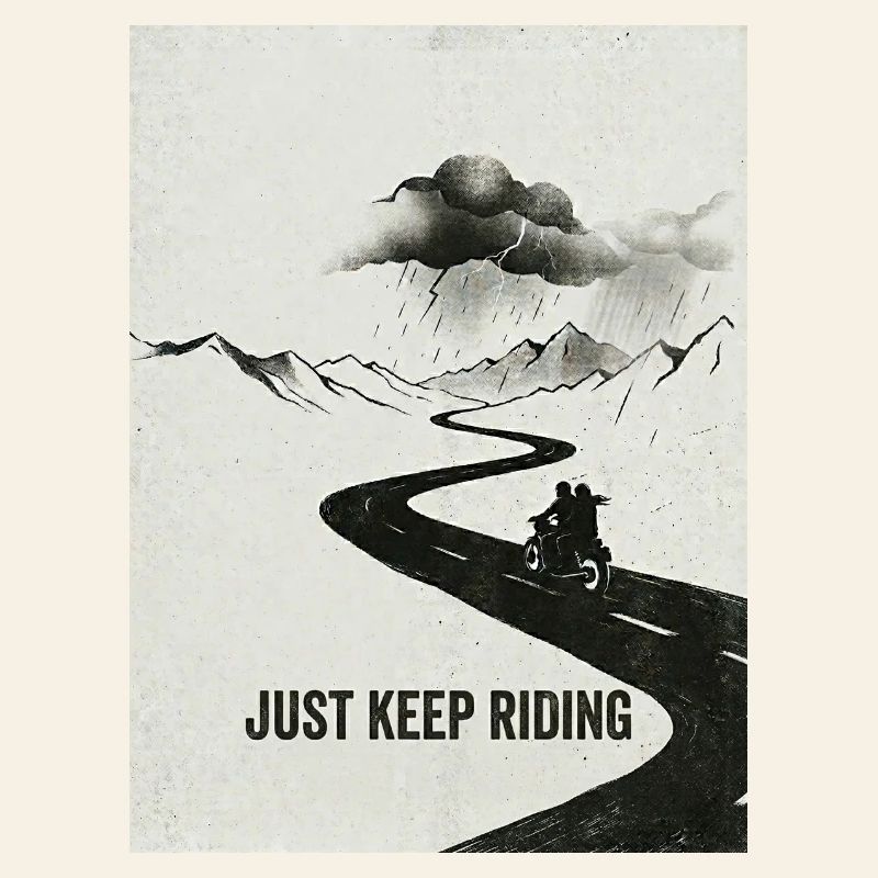 Continue simplement à faire de l’aventure à moto