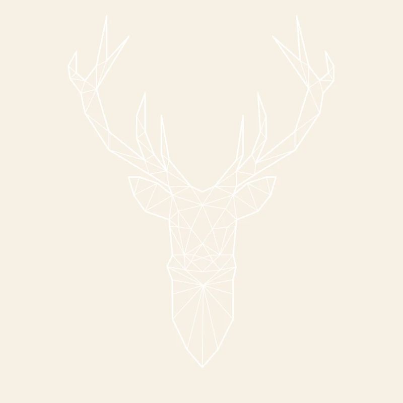 Deer head in triangle design (white)