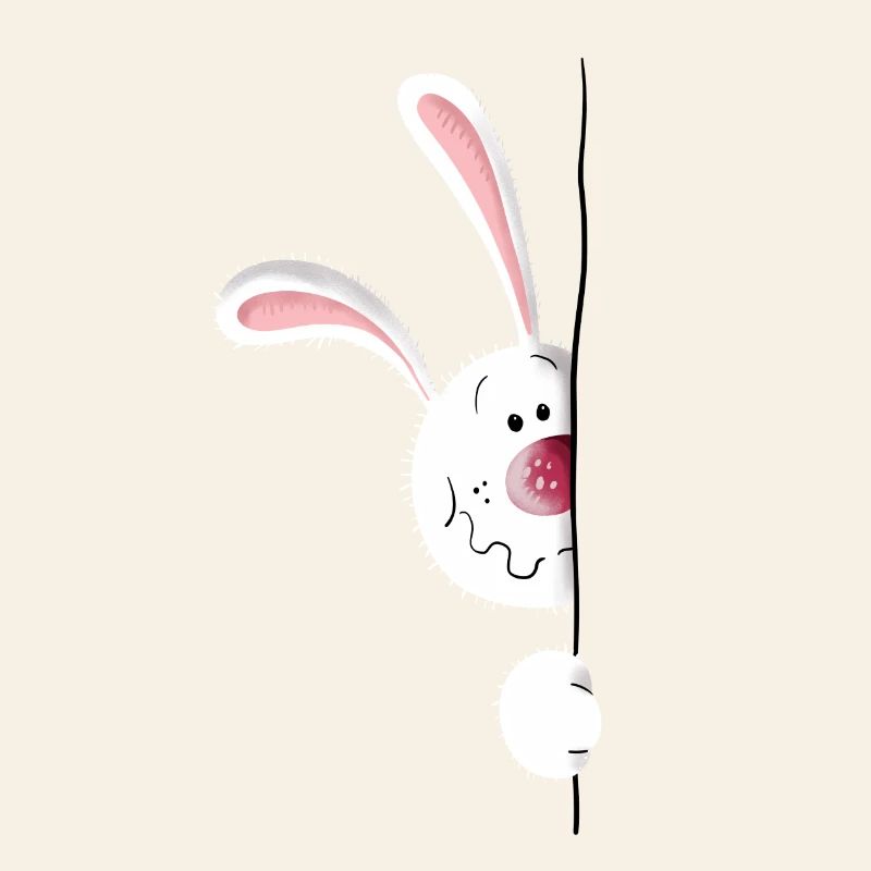 White Bunny - Rabbit - Cute - Comic