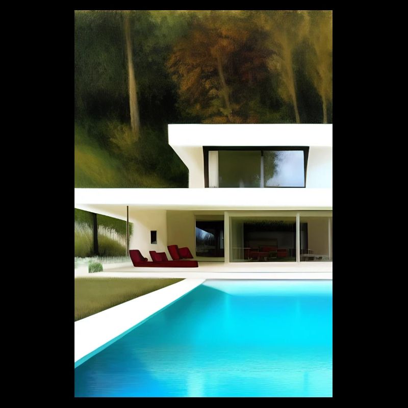 White villa with pool