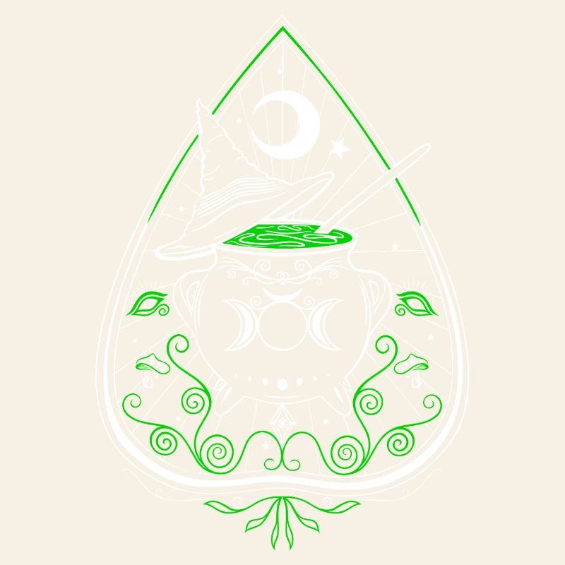 Green Witch Planchette Cauldron Witch Hat