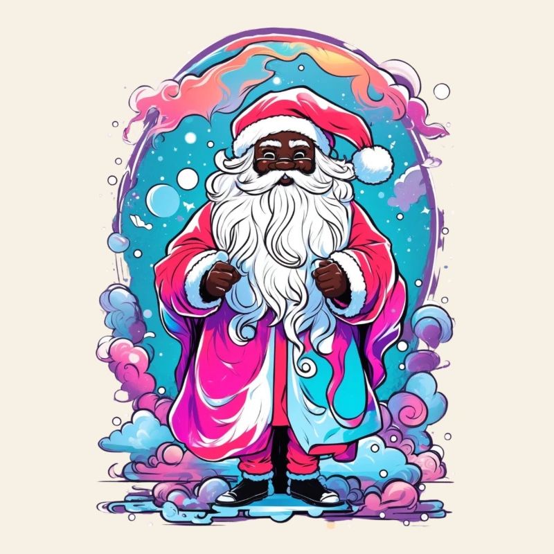 Colourful Christmas magic with snowman