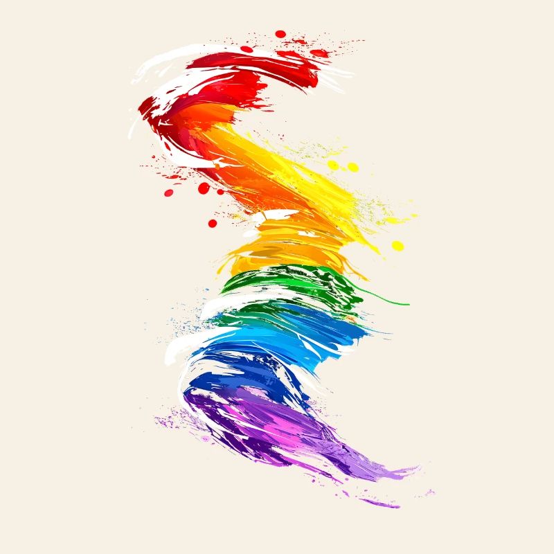 Abstraktes Regenbogen Pride Tornado Design - Lebendig