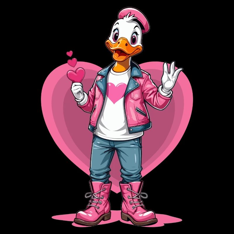 Canard mignon avec coeur