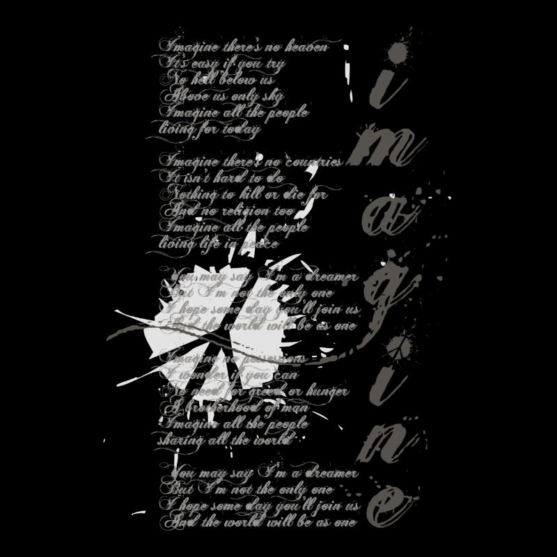 imagine - graphic peace sign and lyrics