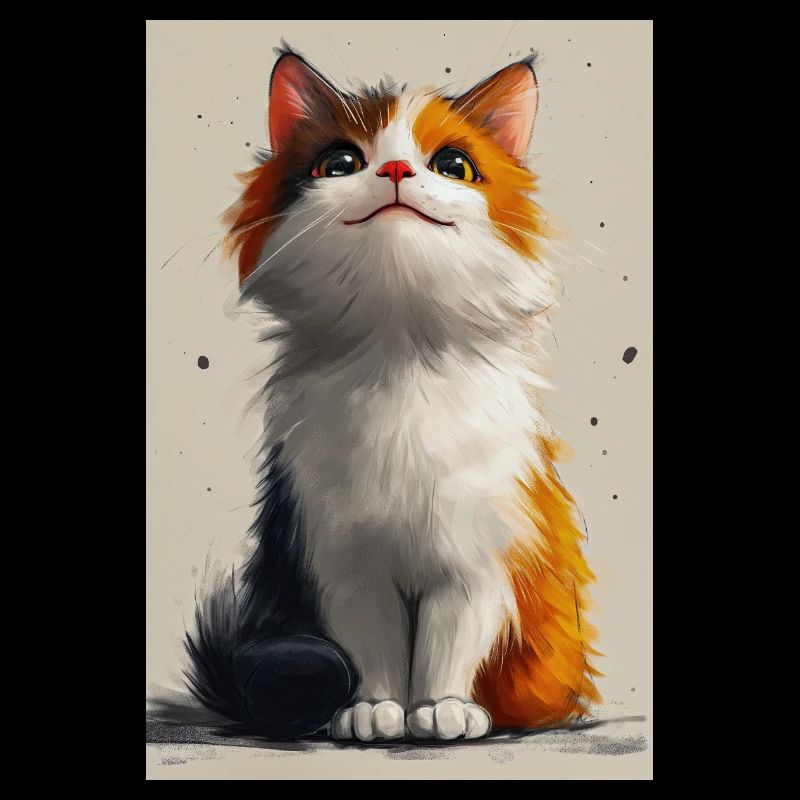 Poster Illustration de Chat mignon