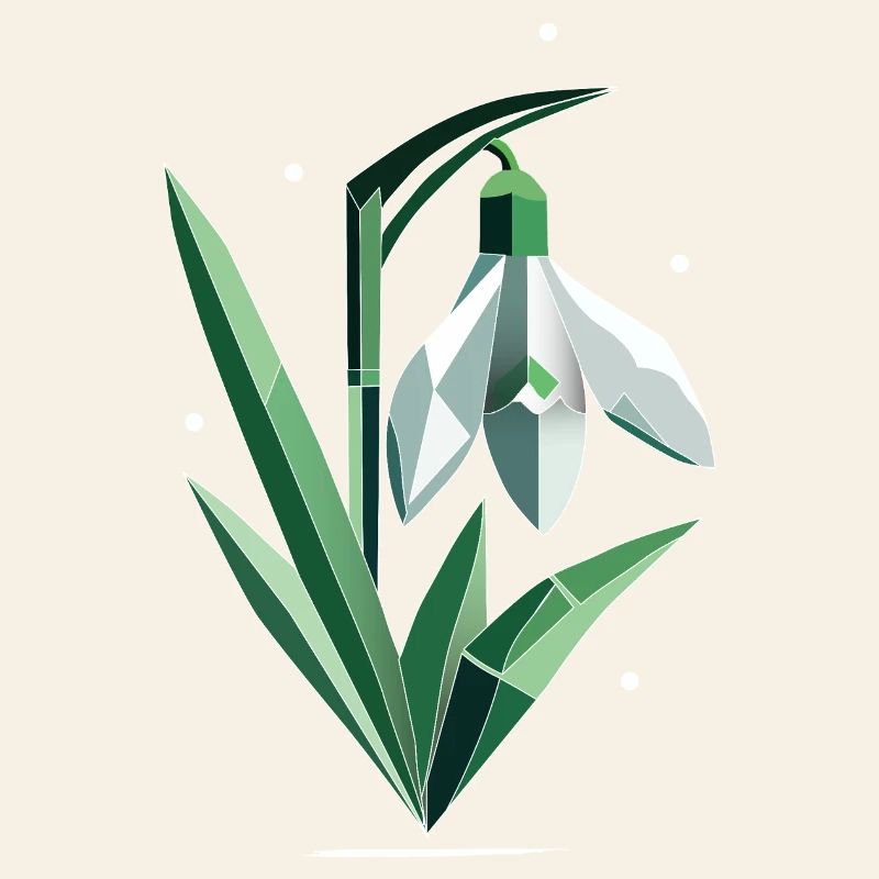 Délicate illustration polygonale de perce-neige