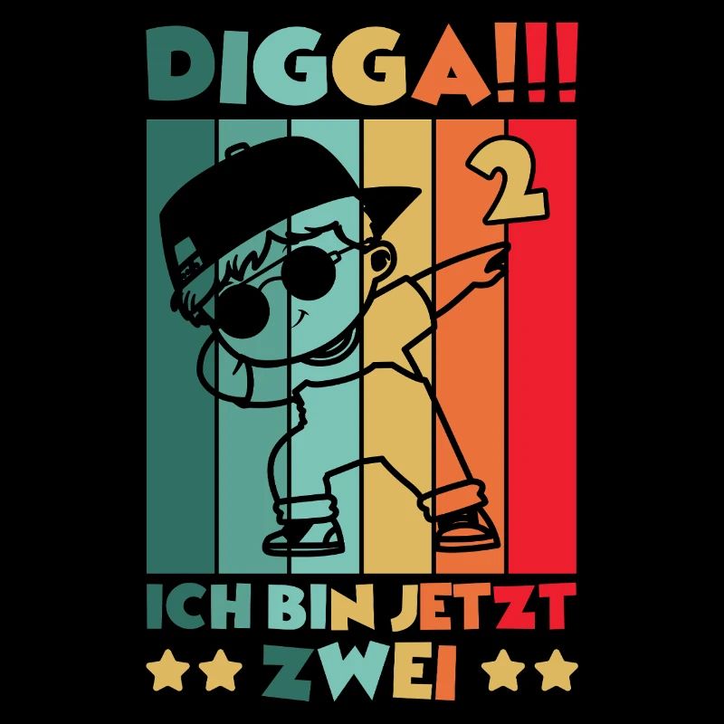 Digga Ich Bin 2 Jahre 2 Geburtstag Dabbing Junge