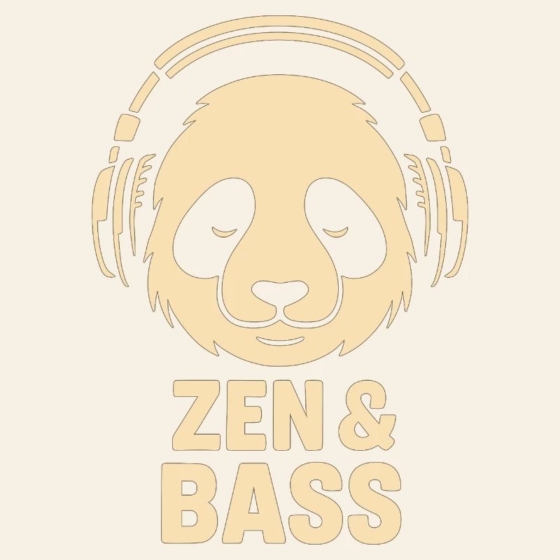 Panda mit Kopfhörern