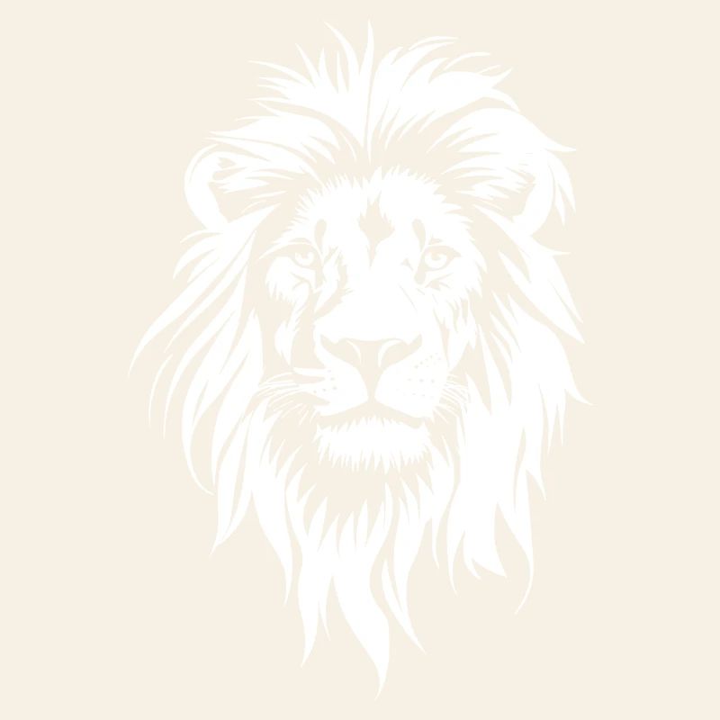 Lion face in black and white