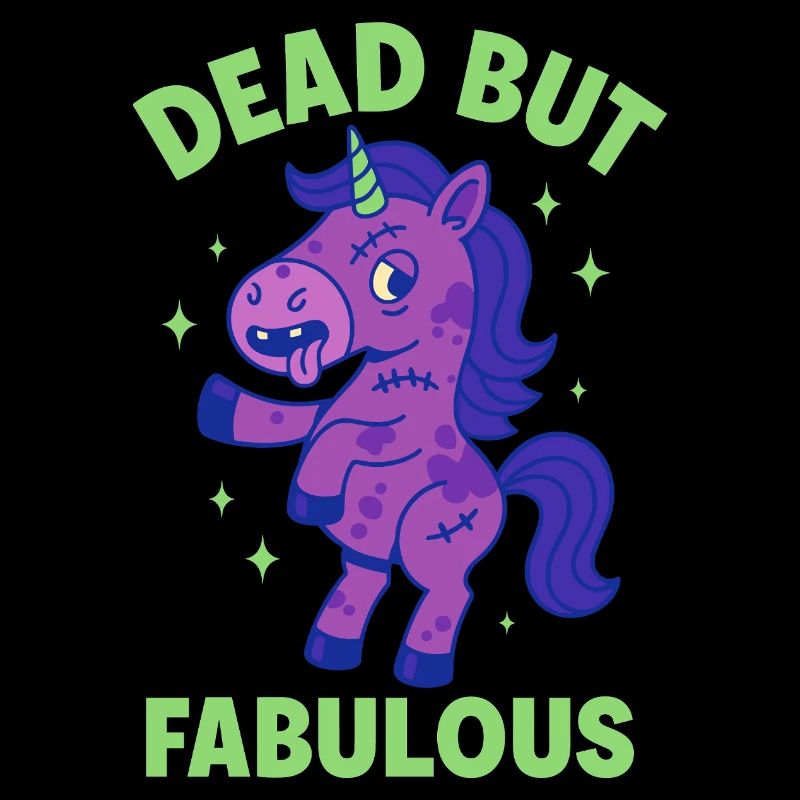 Buntes Einhorn mit Spruch