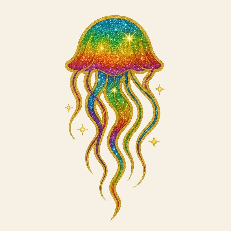 Rainbow Glitter Jellyfish
