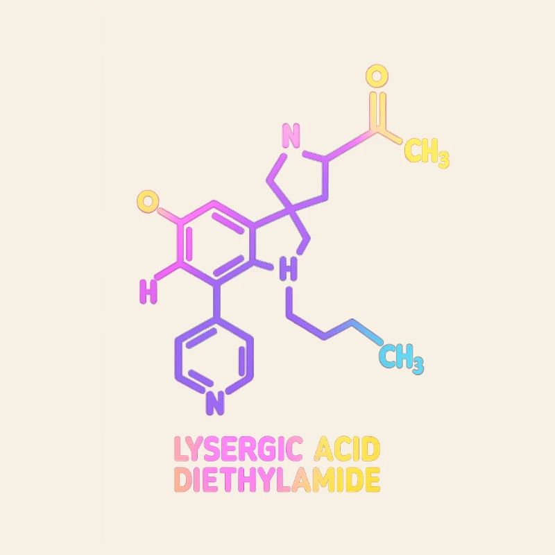 Psychedelische Molekülkunst LSD 